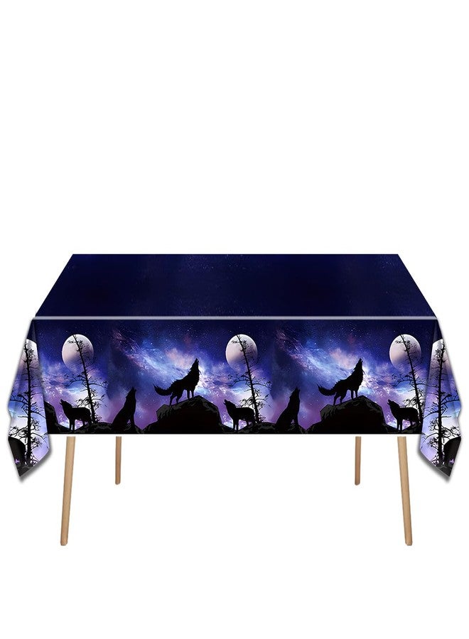 OULUN Wolf Birthday Party Tableware Set,20 Plates and 20 Napkins and Tablecloth 86 '' x 51 '', Wolf Animal Party Decorate Supplies - Image 4